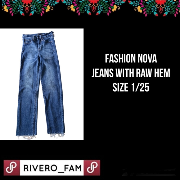 Fashion Nova Denim - FASHION NOVA | RAW HEM JEANS | SIZE 1/25